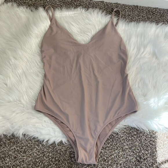 Aerie One Piece Cheeky Tan One Piece Swimsuit Women's Medium - Picture 2 of 5